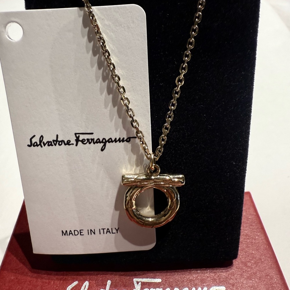 Salvatore Ferragamo Gold-Tone Pendant Necklace